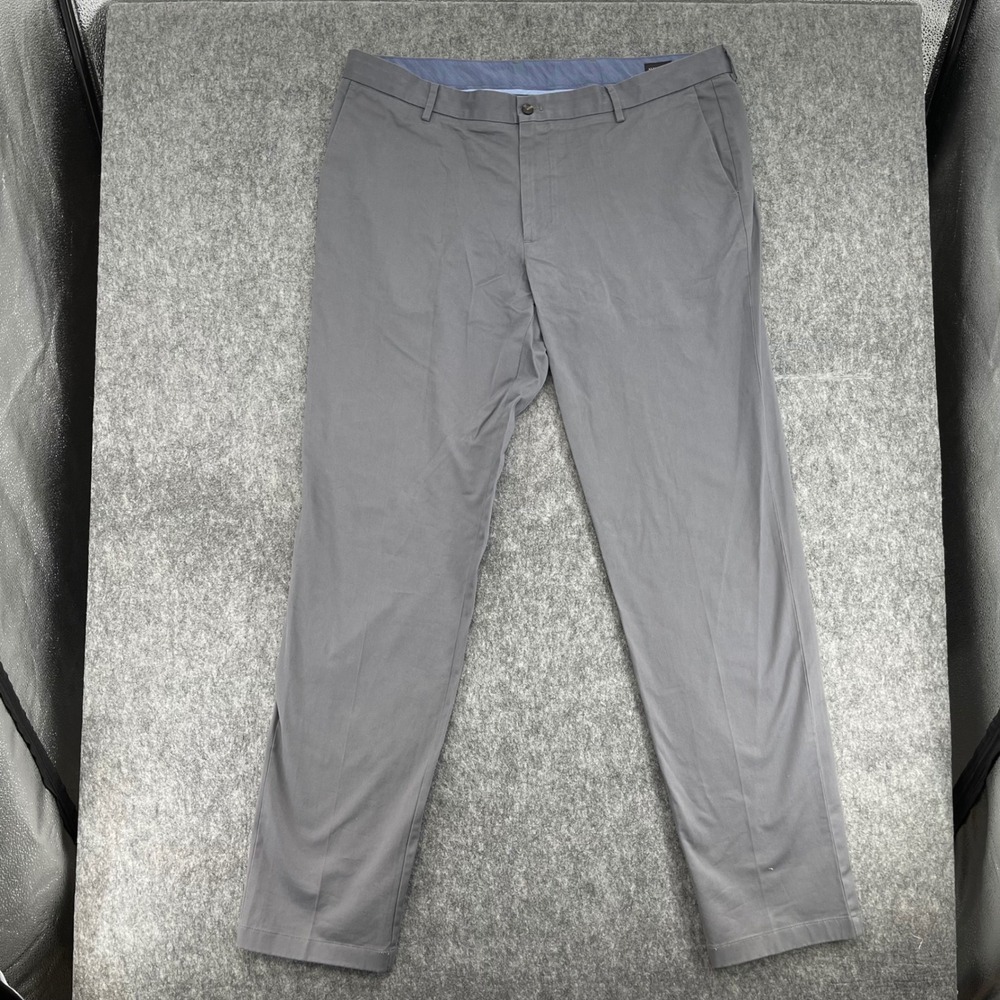 Alton Lane Pants Mens 40x32 Tailored Fit Chinos Grey Flat Front Dress Trouser